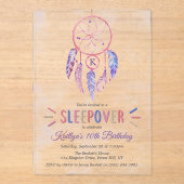 ドリームキャッチャーの誕生日パーティー アクリル招待状 (正面)