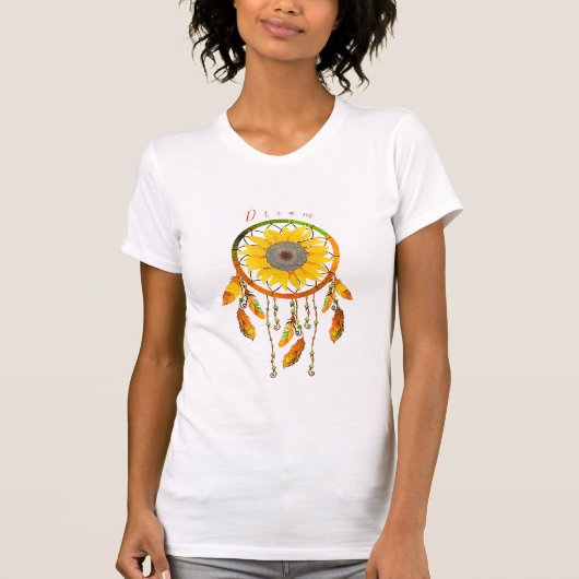 ドリームキャッチャーひまわり女性Tシャツ Tシャツ (正面)