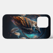 ドリームキャッチャーアートの神秘的な宇宙のフクロウ Case-Mate iPhoneケース (裏面 (横))