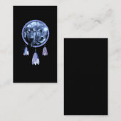 ドリームキャッチャーウルフムーン先住民アメリカオオカミ 名刺 (正面/裏面)