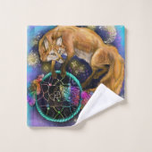 ドリームキャッチャーキツネ バスタオルセット (ウォッシュタオル)