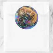 ドリームキャッチャーキツネ ラウンドシール (バッグ)