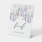 ドリームキャッチャーテーマボホベイビーシャワーフード 台座サイン (正面)