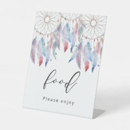 ドリームキャッチャーテーマボホベイビーシャワーフード 台座サイン