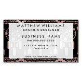 ドリームキャッチャーバラ金ゴールド部アステカ族オンブラック マグネット名刺 (正面)