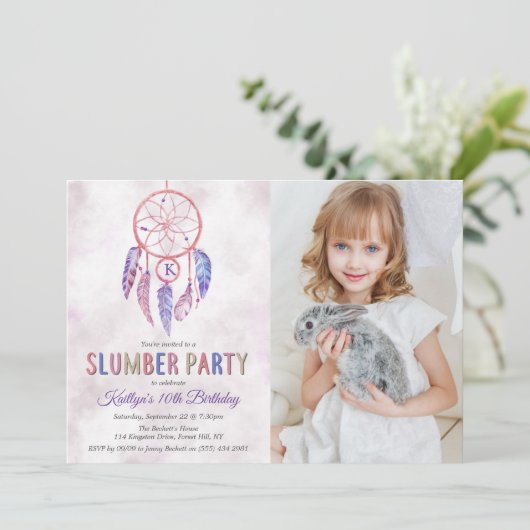 ドリームキャッチャーパーティーAny Ageフォト誕生日 招待状 (スタンド正面)