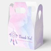 ドリームキャッチャーピンクパープルティール（緑がかった色）子供の誕生日パーティー フェイバーボックス (オープン)