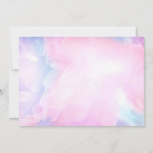 ドリームキャッチャーピンクパープルティール（緑がかった色）子供の誕生日パーティー 招待状 (裏面)