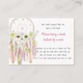 ドリームキャッチャーピンク黄色の赤ちゃんシャワーブックリクエスト エンクロージャーカード (正面)