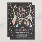 ドリームキャッチャーベビーシャワー招待状部族ボホ 招待状 (正面/裏面)