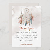 ドリームキャッチャーボホパステルベビーショーサンキューカード サンキューカード (正面/裏面)