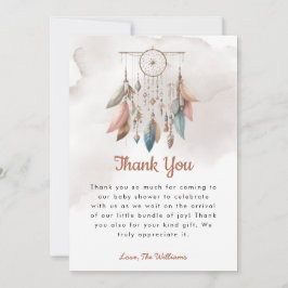 ドリームキャッチャーボホパステルベビーショーサンキューカード サンキューカード