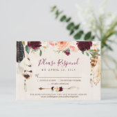 ドリームキャッチャームーンピーチ&ブルガンディボホ結婚ズ 出欠カード (スタンド正面)