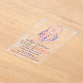 ドリームキャッチャーワイルドワン誕生日 アクリル招待状 (レイダウン)