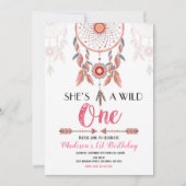 ドリームキャッチャーワイルド·ワン誕生日招待状 招待状 (正面)
