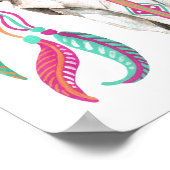 ドリームキャッチャー付き牛スカル ポスター (角)