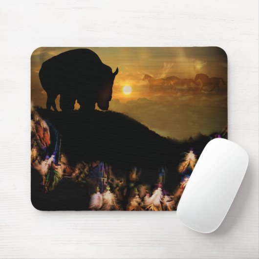 ドリームキャッチャー先住民アメリカンアニマルスピリットガイド マウスパッド (マウス)