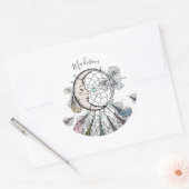 ドリームキャッチャー名前をカスタムするシール ラウンドシール (封筒)