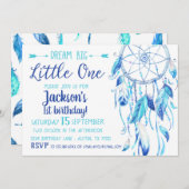 ドリームキャッチャー少年ファースト誕生日招待状 招待状 (正面/裏面)