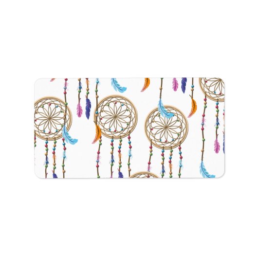 ドリームキャッチャー模様 ラベル (正面)