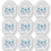 ドリームキャッチャー水彩羽毛ボホプランナーシート シール (正面)