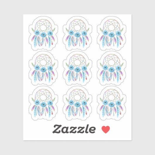 ドリームキャッチャー水彩羽毛ボホプランナーシート シール (シート)