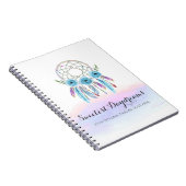 ドリームキャッチャー水彩羽素朴穂シック ノートブック (右側)