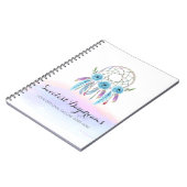 ドリームキャッチャー水彩羽素朴穂シック ノートブック (左側)