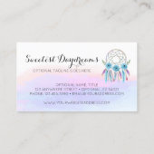 ドリームキャッチャー水彩羽素朴穂シック 名刺 (裏面)