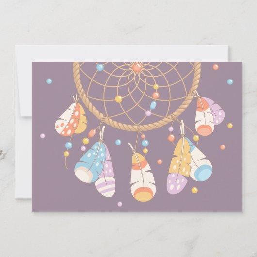 ドリームキャッチャー生まれたばかりの新生児誕生のお知らせ3 案内状 (裏面)