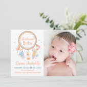 ドリームキャッチャー生まれたばかりの新生児誕生のお知らせ 案内状 (スタンド正面)