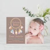 ドリームキャッチャー生まれたばかりの新生児誕生発表2 案内状 (スタンド正面)