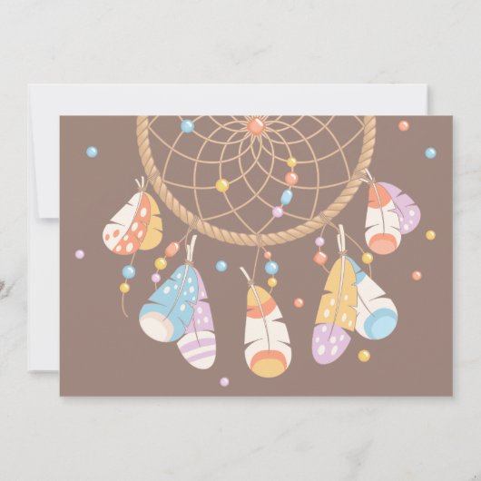 ドリームキャッチャー生まれたばかりの新生児誕生発表2 案内状 (裏面)