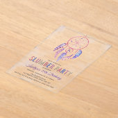 ドリームキャッチャー眠りパーティー誕生日 アクリル招待状 (レイダウン)