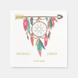 ドリームキャッチャー結婚アロー スタンダードカクテルナプキン