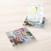 ドリームキャッチャー絵を描ズオンウォールガラスコースター ガラスコースター (アングル)