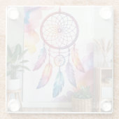 ドリームキャッチャー絵を描ズオンウォールガラスコースター ガラスコースター (裏面)