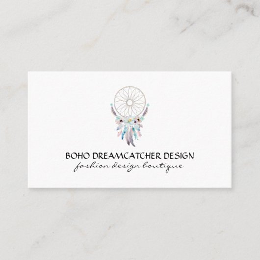 ドリームキャッチャー羽毛ボホトライバル 名刺 (正面)
