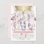 ドリームキャッチャー誕生日パーティー招待状 招待状 (正面/裏面)