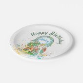 ドリームキャッチャー（ばちゃばちゃ）跳ねる パーソナライズされた ペーパープレート (アングル)