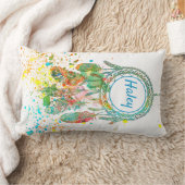 ドリームキャッチャー（ばちゃばちゃ）跳ねる パーソナライズされた ランバークッション (ブランケット)