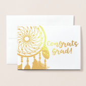 ドリームキャッチャー |グラッドおめでとう！ |卒業 箔カード (封筒付き正面)