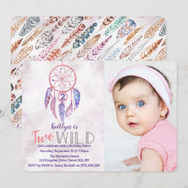 ドリームキャッチャー　ツー ワイルド フォト バースデー インビテーションズ 招待状