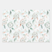 ドリームキャッチャー&フェザーズパステル ラッピングペーパーシート (正面)