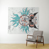 ドリームキャッチャー・フクロウ タペストリー (インサイチュ(横))