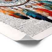 ドリームキャッチャー – 辞書ページアート作品 ポスター (角)