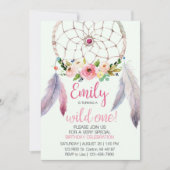 ドリームキャッチャー 1歳の誕生日 招待状 (正面)