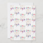 ドリームキャッチャーBOHOベビーシャワー招待状トライバル 招待状 (裏面)