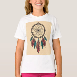ドリームキャッチャーTattoo Sketch – ポリネシアインスパイア-D Tシャツ