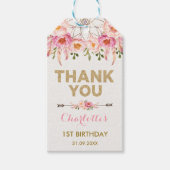 ドリームキャッフェミニンチャー/ピンク金ゴールドフローラワイルドワン ギフトタグ (正面)